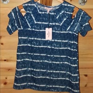 Crop top dark blue with white stripes